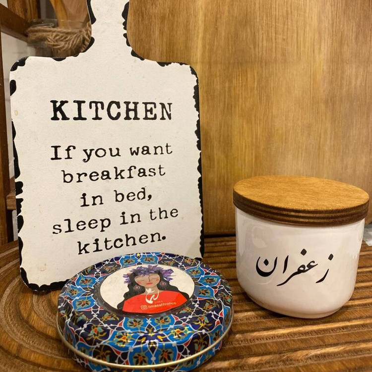 جا ادویه سرامیکی استوانه کوتاه پک 6 عددی - زعفران - آویشن - هل - دارچین - زنجبیل - گل محمدی
