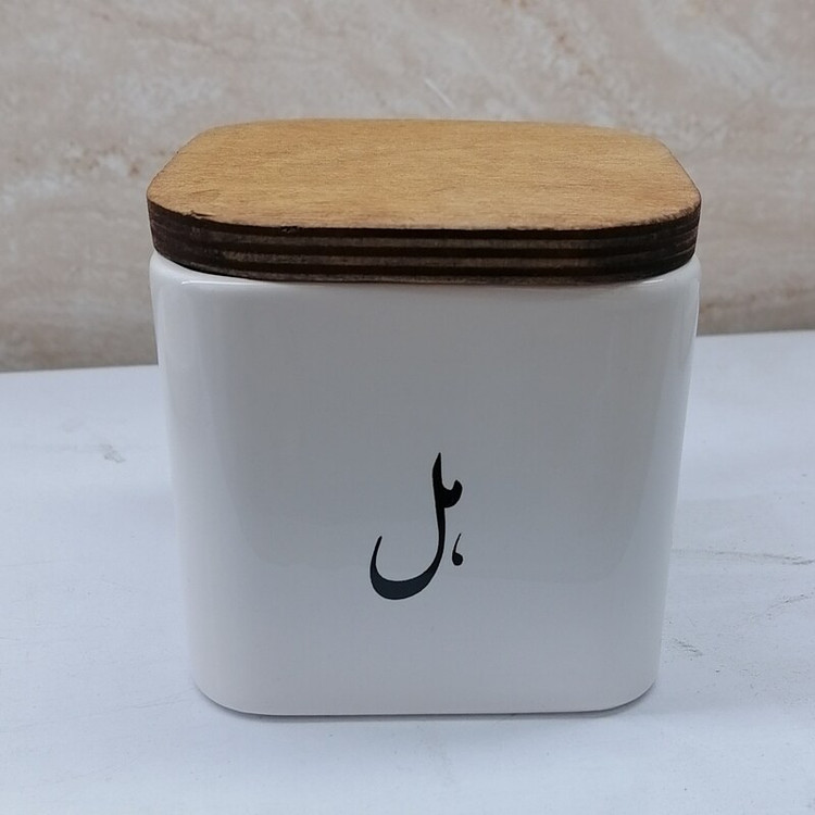 بانکه ادویه سرامیکی مربع سایز مینی پک هشت عددی