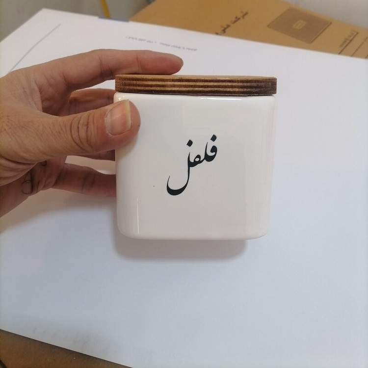 بانکه ادویه سرامیکی مربع سایز مینی پک هشت عددی