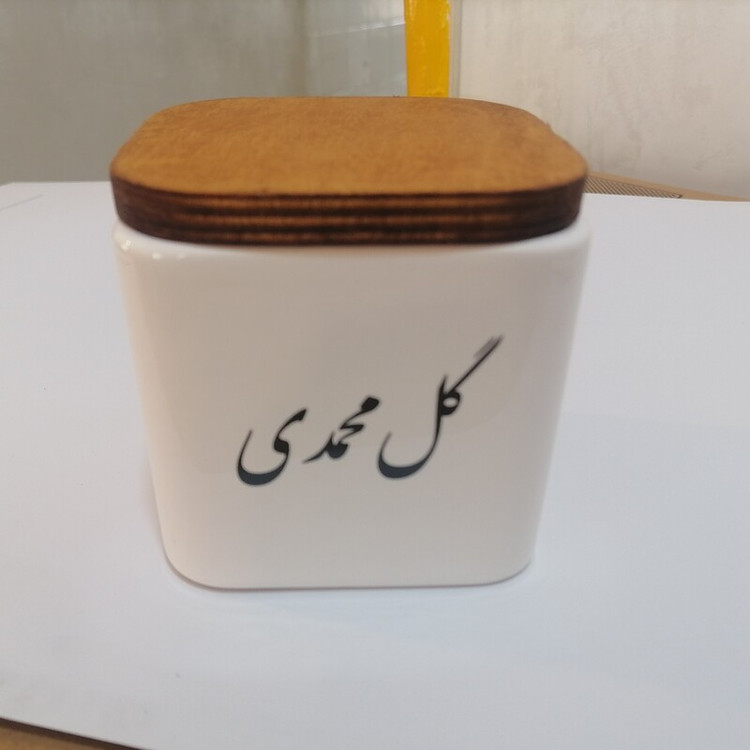 عکس محصول بانکه ادویه سرامیکی مربع سایز مینی - گل محمدی - ظروف سرامیکی