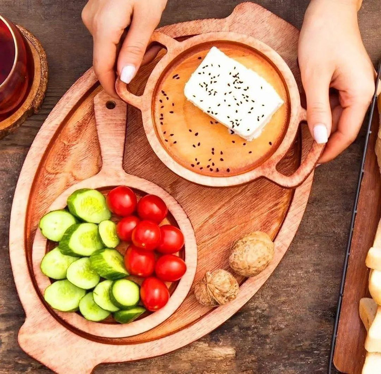 عکس محصول ست صبحانه خوری چوبی ۳تیکه - دکوری و تزئینی