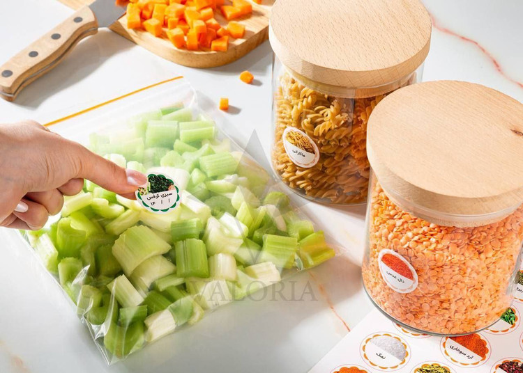 لیبل موادغذایی رنگی ضدآب گرد