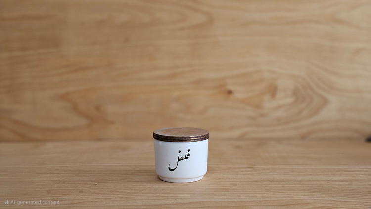 جا ادویه سرامیکی استوانه کوتاه پک 6 عددی - زعفران - آویشن - هل - دارچین - زنجبیل - گل محمدی