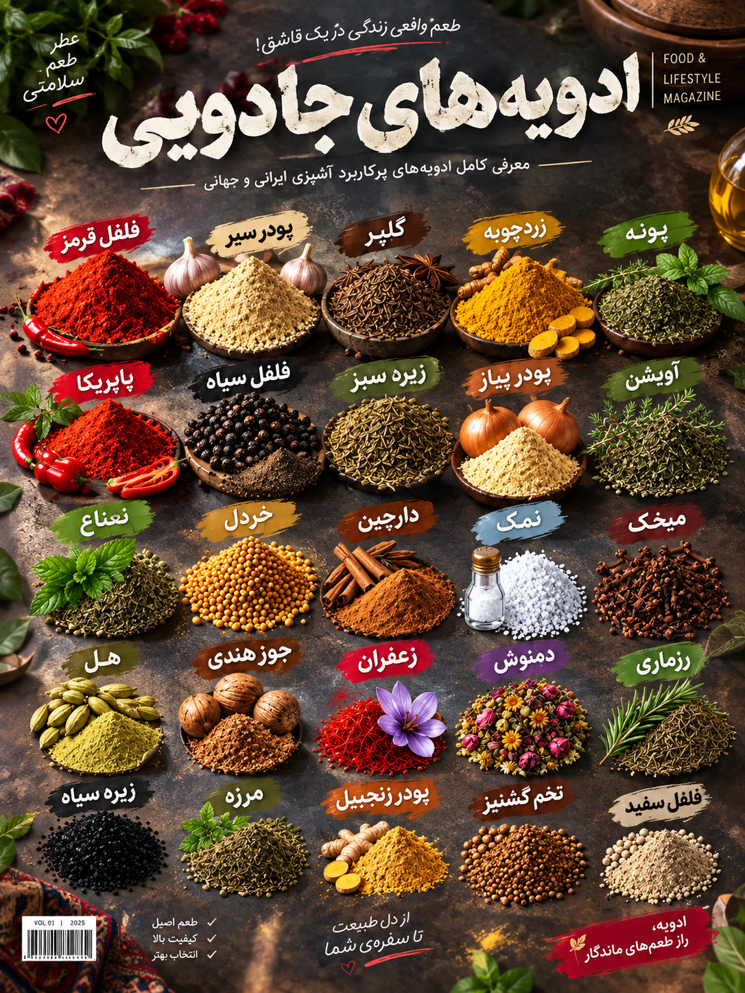 لیبل رنگی ضد آب شیشه ادویه مکارتی